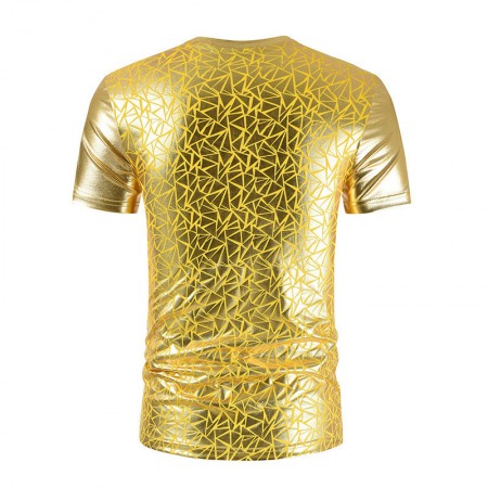 Simple Personality Men's Tyrant Gold Short Sleeve Round Neck Bright Printing T-Shirt
